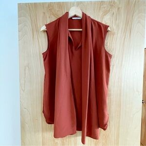 MM Lafleur tie neck sleeveless blouse, size small
